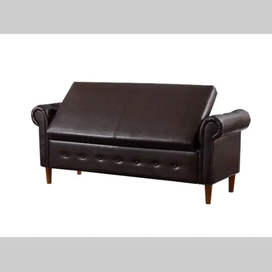 Brown Multifunctional Storage Rectangular Sofa Stool